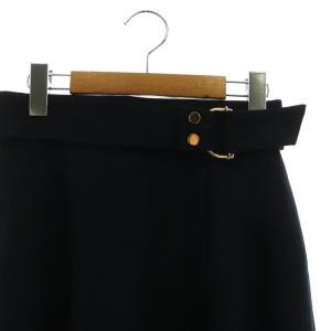 ANAYI 24SS ソフトオックスベルトデザイン スカート ロング フレア 36 紺 ネイビー