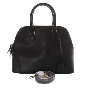 ステッチデザイン ミドル ボストンバッグ ハンドバッグ ショルダーバッグ 2way フェイクレザー 黒