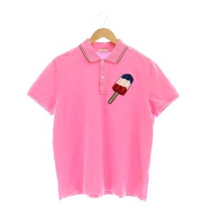 マグリアポロマニカコルタ MAGLIA POLO MANICA CORTA アイスワッペン半袖ポロシャツ コットン L ピンク