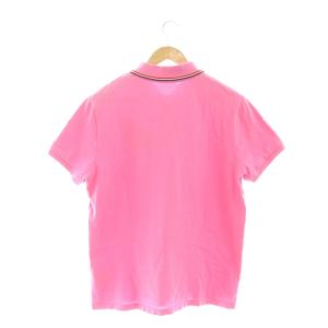 MONCLER マグリアポロマニカコルタ MAGLIA POLO MANICA CORTA アイスワッペン半袖ポロシャツ コットン L ピンク