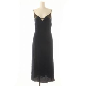 A-line Silk Dress Aライン シルク シャツワンピース 2 ネイビー