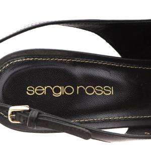 Sergio Rossi サンダル オープントゥ ハイヒール レザー 36 23cm 黒 ブラック /AK2 SH