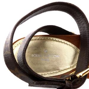 LOUIS VUITTON モノグラム サンダル スタッズ 36 ブラウン