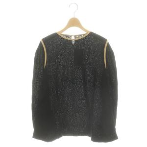 タグ付き レースバルーンスリーブ カットソー 長袖 2 M 黒 ブラック /KO OS SH