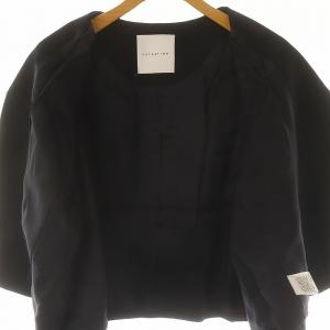 ESTNATION ノーカラージャケット ブレザー シングル 38 M 濃紺