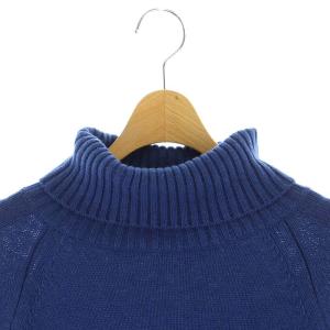 23区 ウールカシミヤブレンドバルキー タートルネック ニット セーター 長袖 プルオーバー 38 M 青 ブルー