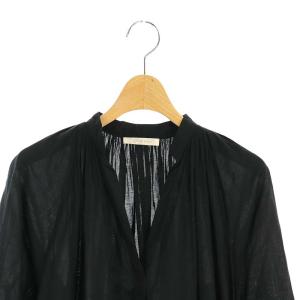 Plage 22SS Lawn ボリューム Flare ワンピース ロング 長袖 36 黒 ブラック