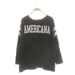 AMERICANA バックロゴプリント 長袖カットソー Tシャツ 黒 ブラック