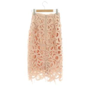 CELFORD リボンレーススカート ロング タイト 32 ピンク
