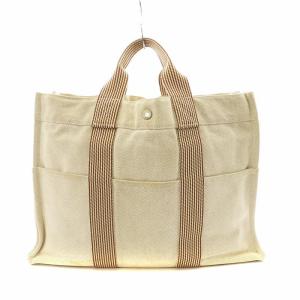 HERMES フールトゥMM トートバッグ ハンドバッグ キャンバス ベージュ