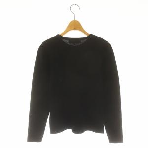 M'S GRACY スパンコール リボンニット カットソー 長袖 ウール 38 黒 ブラック