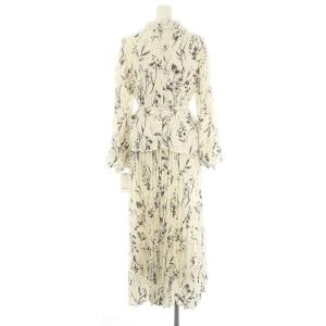 SNIDEL 23AW ベストディテールプリントワンピース プリーツ ロング 長袖 0 アイボリー