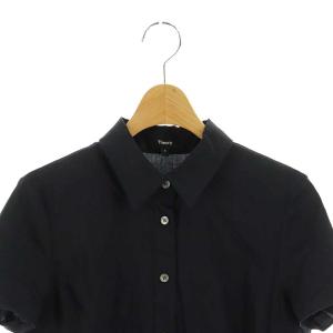 Theory 24SS Good Crunch W SS BD Midi DR B ワンピース ロング 半袖 リネン