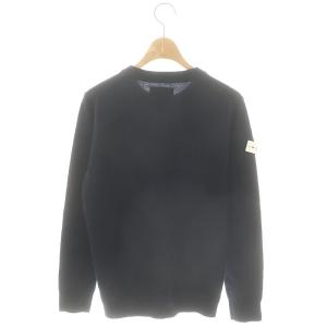 BRIEFING ワッペン装飾 カシミヤクルーネックニット セーター 長袖 M 紺 ネイビー BRG233W72