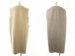 CYCLAS ウール リバーシブル ノースリーブコート 34 ベージュ