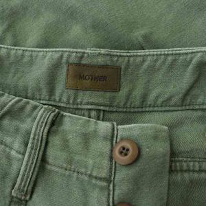 MOTHER ミリタリーパンツ テーパード カットオフ コットン ボタンフライ 24 カーキ