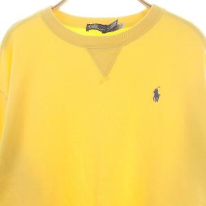 POLO RALPH LAUREN ポニー刺繍クルーネックスウェットプルオーバー カットソー 長袖 M 黄色 イエロー