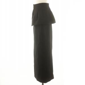 CELFORD 23AW 2WAYペプラムナロースカート ロング丈 マキシ丈 ベルト付き 36 S 黒 ブラック