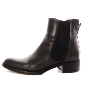 SARTORE サイドゴアブーツ チェルシーブーツ ショート ローヒール レザー 37 23cm-23.5cm ダークブラウン 005 3276