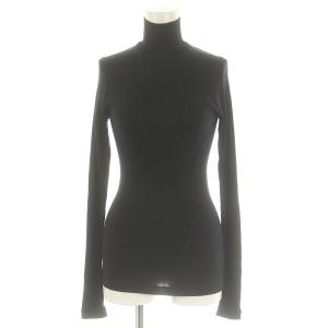 24AW シルクコットンリブ ハイネックプルオーバー ニット カットソー 長袖 F 紺 ネイビー /NR