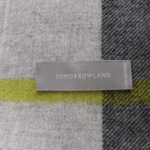 TOMORROWLAND ストール マフラー チェック カシミヤ フリンジ グレー 黒 ブラック