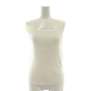 24SS スクエアリブ ニット カットソー ノースリーブ 36 白 ホワイト