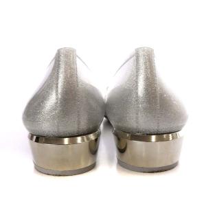 Salvatore Ferragamo VARA JELLY パンプス ローヒール ヴァラ リボンモチーフ ラバー 8 25.5cm シルバー色