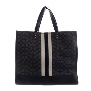 COACH トートバッグ キャンバス レザー グレー 黒 ブラック E2266-C8418