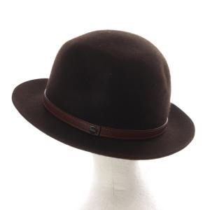 Borsalino 中折れ ウールハット 帽子 62cm 茶色 ブラウン