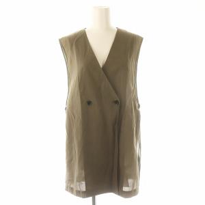 24SS 【洗える】シアーマットクロス ジレ ダブル 38 カーキ