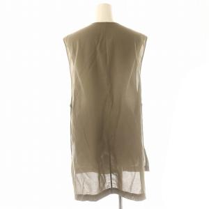 23区 24SS 【洗える】シアーマットクロス ジレ ダブル 38 カーキ