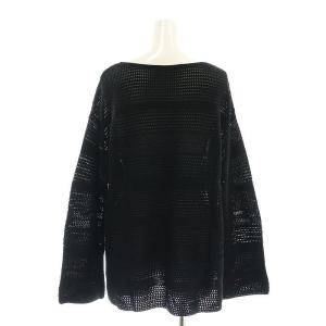 23区 vingt-trois 24SS 【洗える】レーシーコットンコード ニット カットソー 長袖 38 黒 ブラック