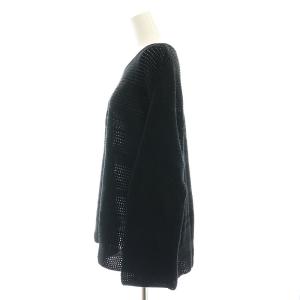 23区 vingt-trois 24SS 【洗える】レーシーコットンコード ニット カットソー 長袖 38 黒 ブラック