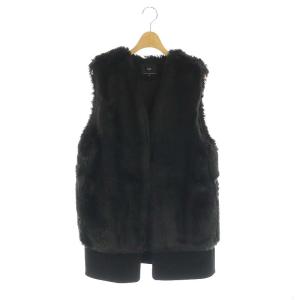 22AW ECOPEL エコファー コンビ ジレ ベスト 前開き 総裏地 38 黒 ブラック