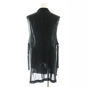23区 vingt-trois 23SS【洗える】シアー ジレ ベスト 前開き 38 黒 ブラック
