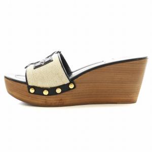 TORY BURCH サンダル ウェッジソール ロゴ 7 黒 ブラック 12118661