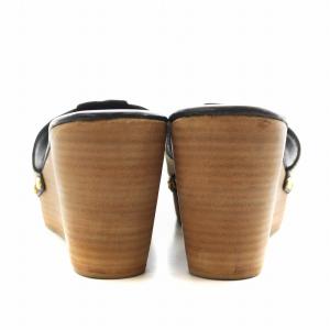 TORY BURCH サンダル ウェッジソール ロゴ 7 黒 ブラック 12118661