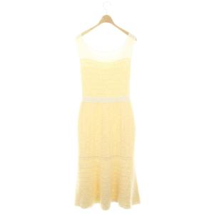 GRACE CONTINENTAL 24SS ツイードマーメイドニットワンピース ロング 切替 36 アイボリー 白 ホワイト /ES OS