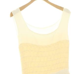 GRACE CONTINENTAL 24SS ツイードマーメイドニットワンピース ロング 切替 36 アイボリー 白 ホワイト /ES OS