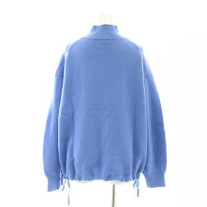 Theory MERCER WOOL CASH OVERSIZED PO サイドスリットニット セーター 長袖 ウール カシミヤ混 S 青