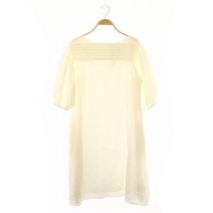 ASTER DRESS ワンピース 五分袖 パフスリーブ ひざ丈 XS オフホワイト