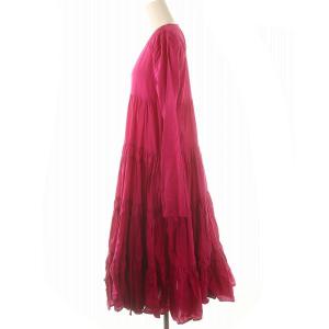 Merlette RODAS ドレス ワンピース 長袖 フレア ひざ丈 Vネック XS ピンク