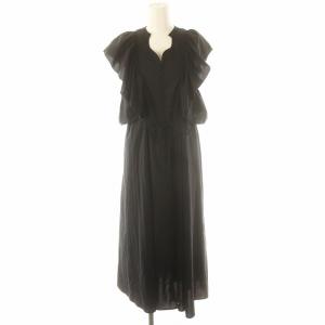 22SS 2WAY RAMIE DRESS ドレス ワンピース ロング フレンチスリーブ リネン混 S 黒 ブラック