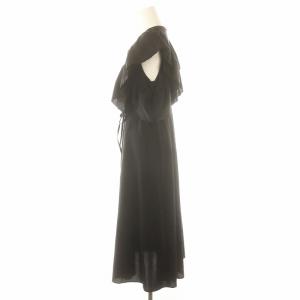 Ameri VINTAGE 22SS 2WAY RAMIE DRESS ドレス ワンピース ロング フレンチスリーブ リネン混 S 黒 ブラック