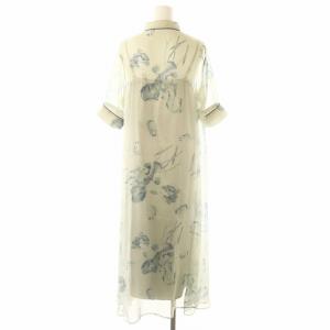 Ameri VINTAGE ISLA PIPING SHEER DRESS ドレス ワンピース ロング 花柄 シアー 五分袖 S ミントグリーン