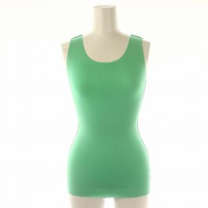 ロゴ ノースリーブカットソー タンクトップ ストレッチ エメラルドグリーン /ES OS