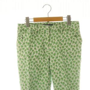 M'S GRACY 花柄 パンツ テーパード 38 緑 グリーン