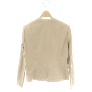 ANAYI ラムレザー ジャケット ノーカラー ジップアップ 38 ベージュ