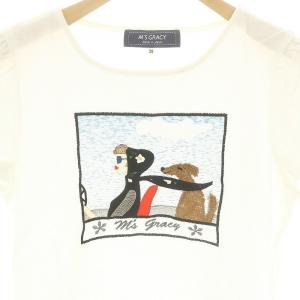 M'S GRACY 23年製 刺繍 カットソー Tシャツ 半袖 38 白 ホワイト /MF OS
