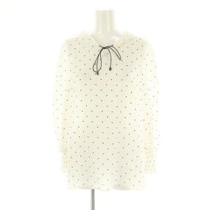 ハート フードブラウス 長袖 38 白 ホワイト 黒 ブラック /MF OS